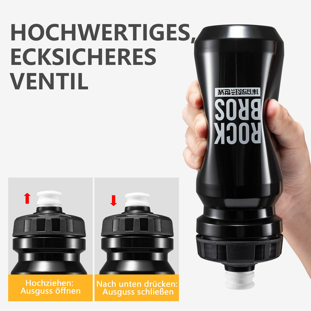 ROCKBROS Fahrrad Trinkflasche 600ml Trinkflasche BPA-Frei Auslaufsichere Flasche