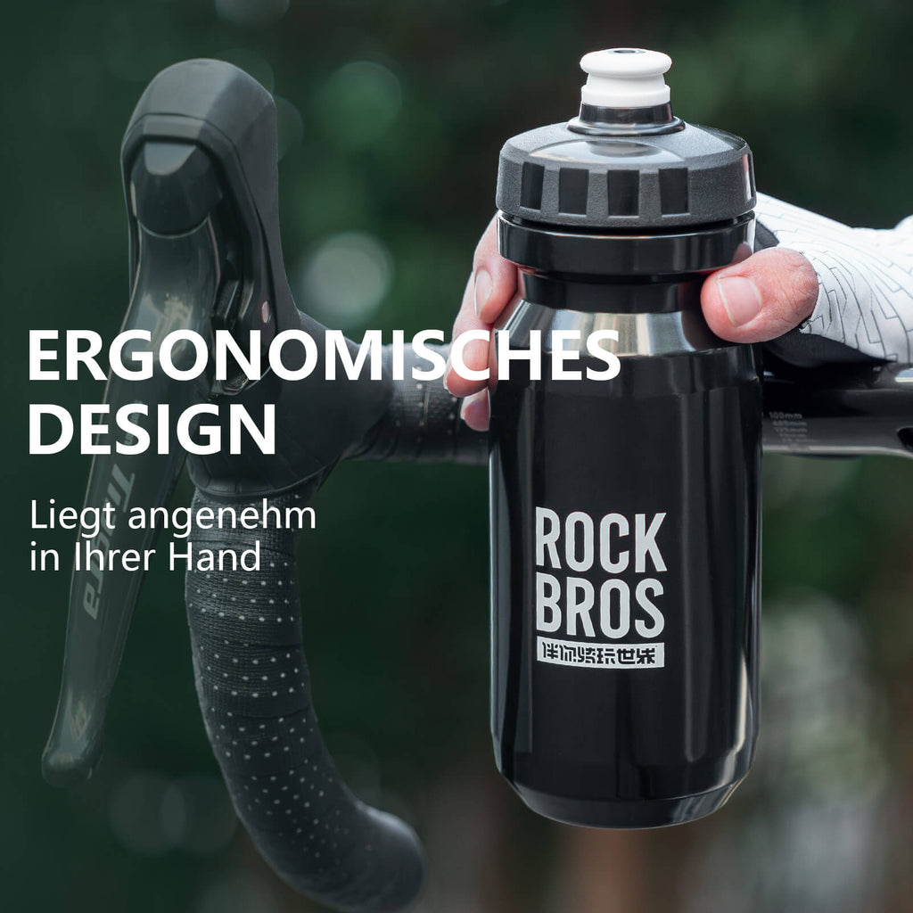 ROCKBROS Fahrrad Trinkflasche 600ml Trinkflasche BPA-Frei Auslaufsichere Flasche