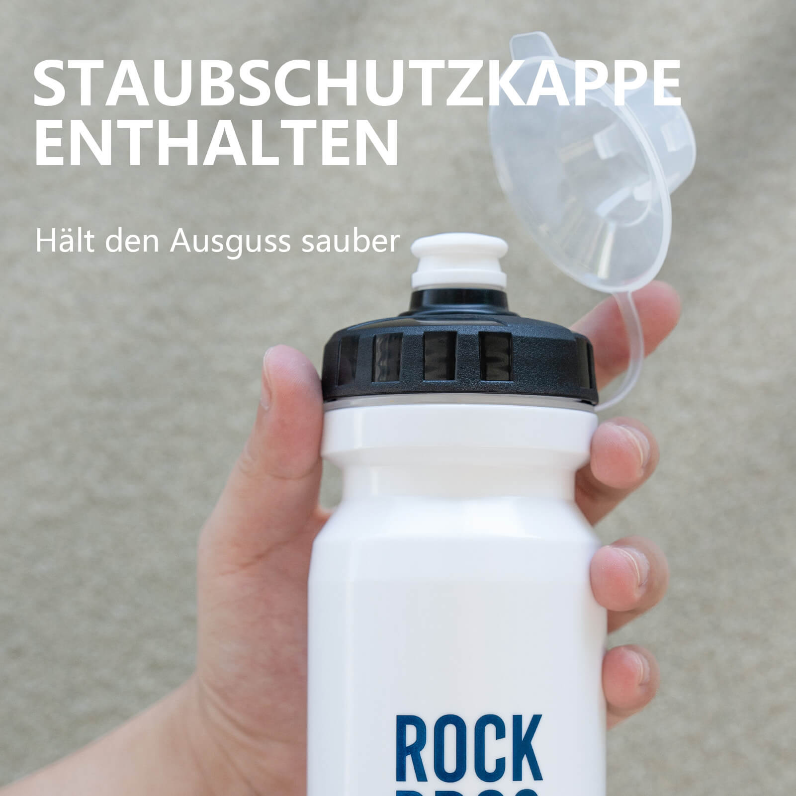 ROCKBROS Fahrrad Trinkflasche 600ml Trinkflasche BPA-Frei Auslaufsichere Flasche