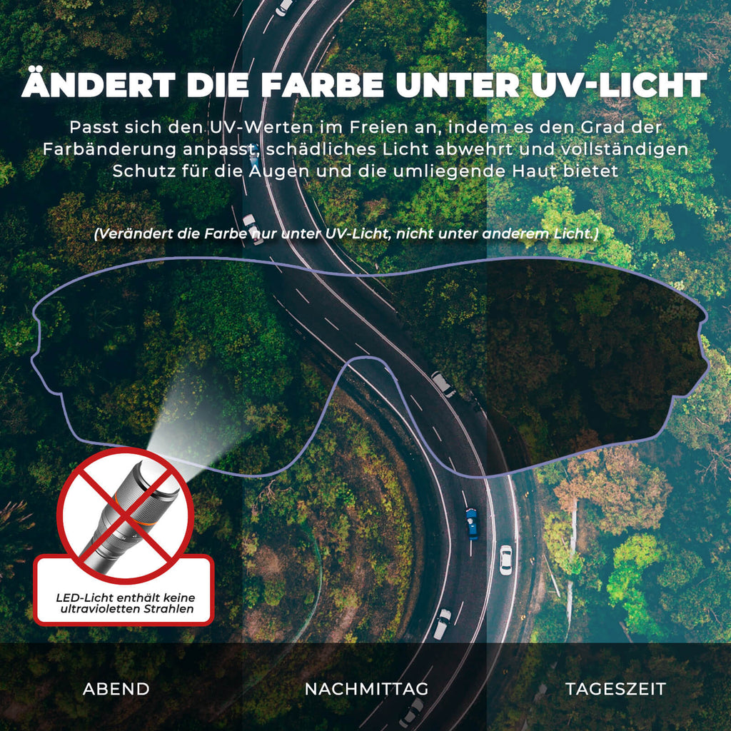 Photochromatische Fahrradbrille für Damen und Herren