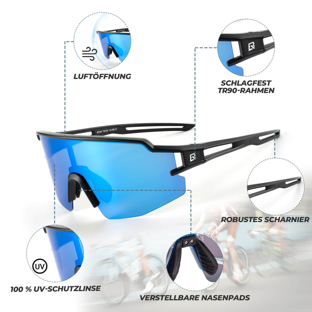 Winddichte und Polarisierte Sportbrille (UV400)