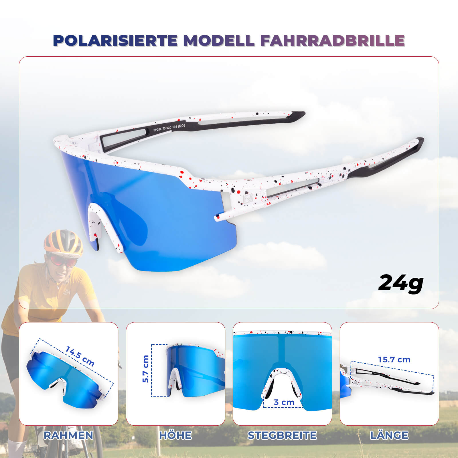 Winddichte und Polarisierte Sportbrille (UV400)