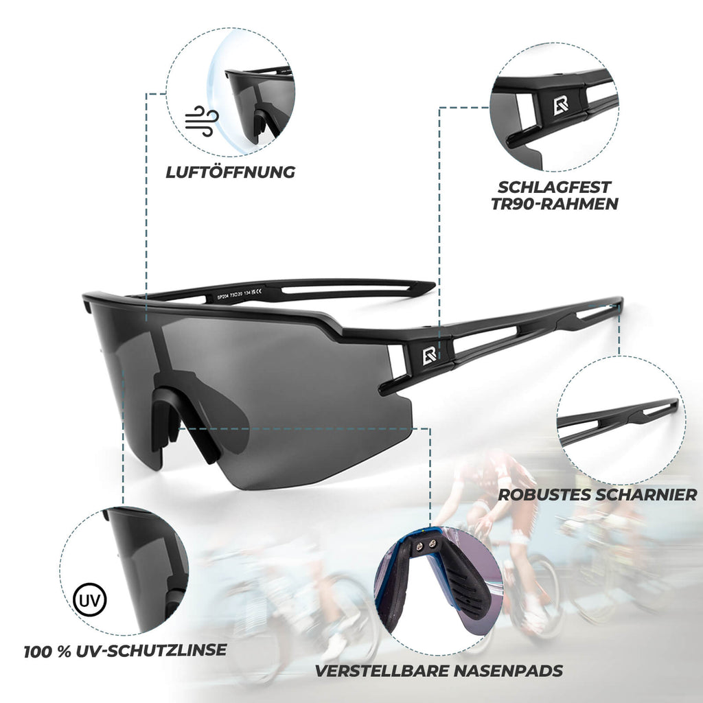 Winddichte und Polarisierte Sportbrille (UV400)