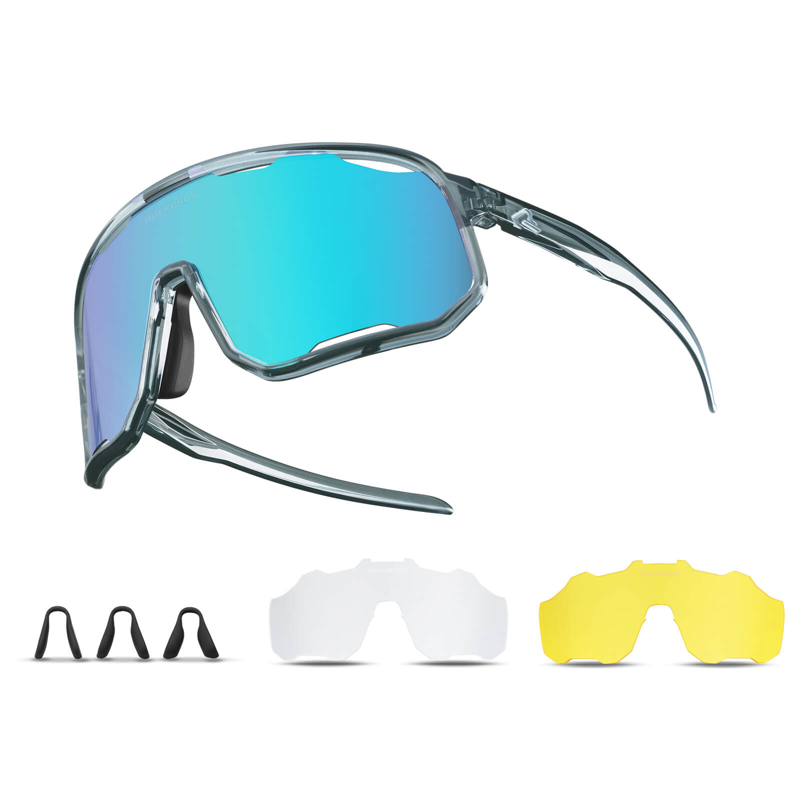 Polarisierte Unisex Fahrradbrille mit Wechsel-Nasenpads