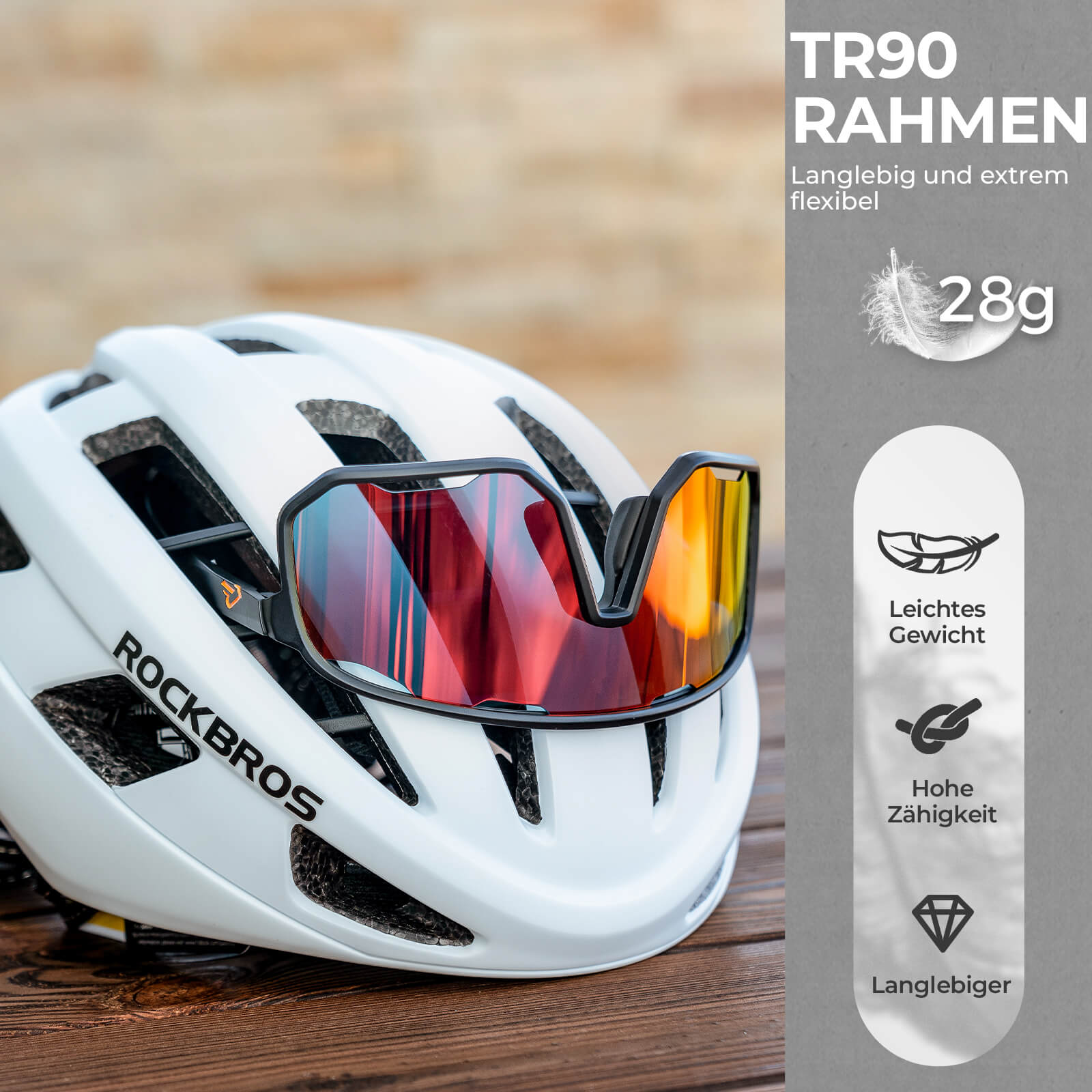Polarisierte Unisex Fahrradbrille mit Wechsel-Nasenpads