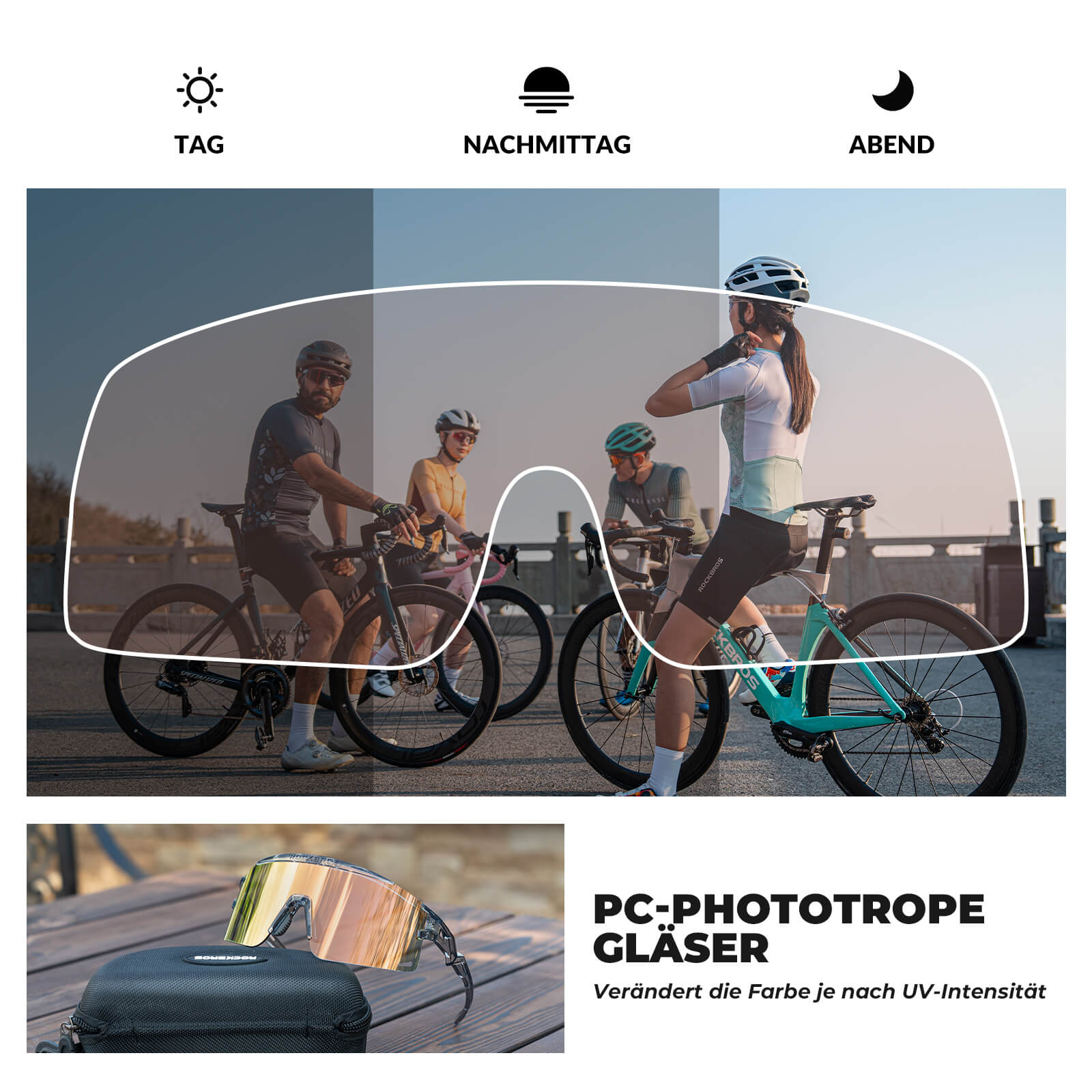 Winddichte Selbsttönende und Polarisierte Radbrille
