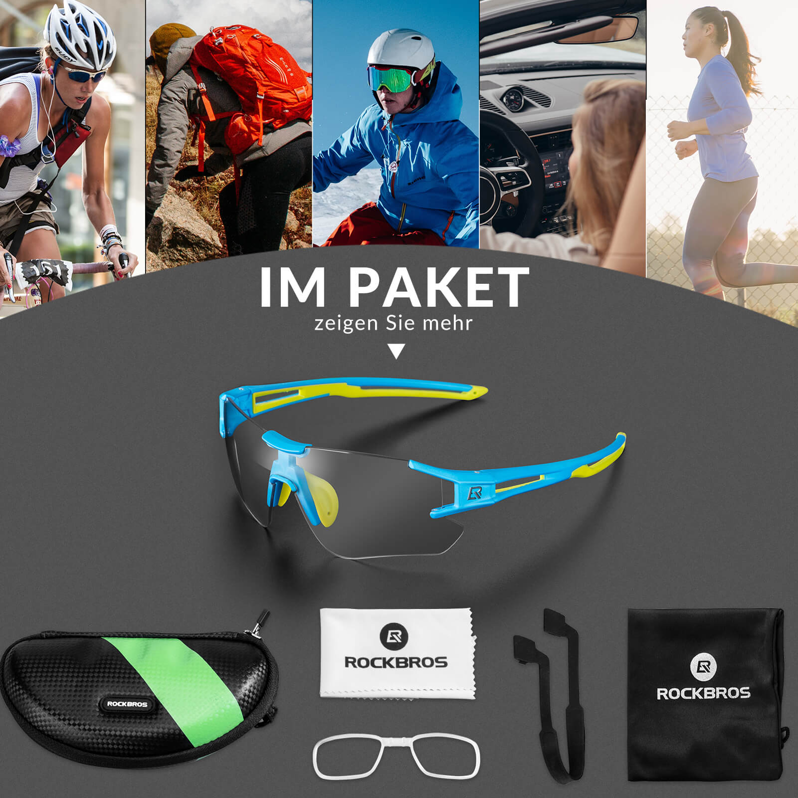 Photochromic Radbrille für Damen und Herren (UV-Filter)