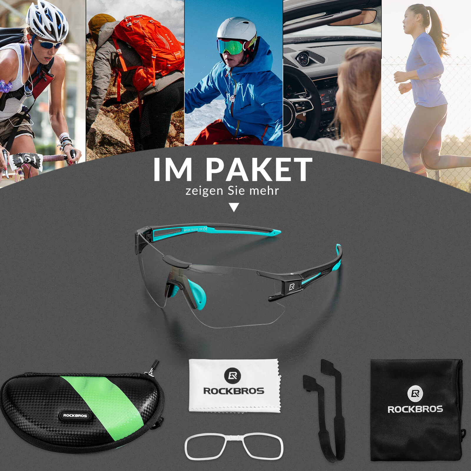 Photochromic Radbrille für Damen und Herren (UV-Filter)