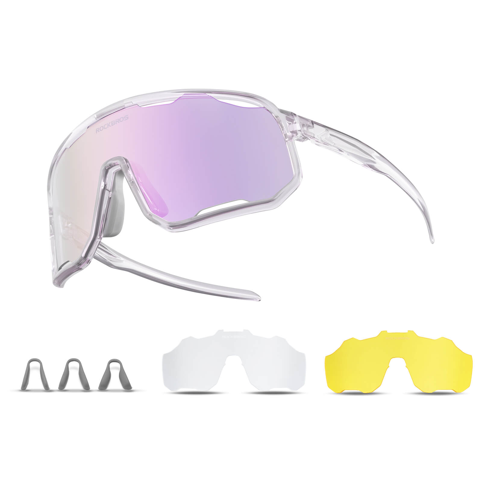 Selbsttönende Unisex Fahrradbrille mit Wechsel-Nasenpads