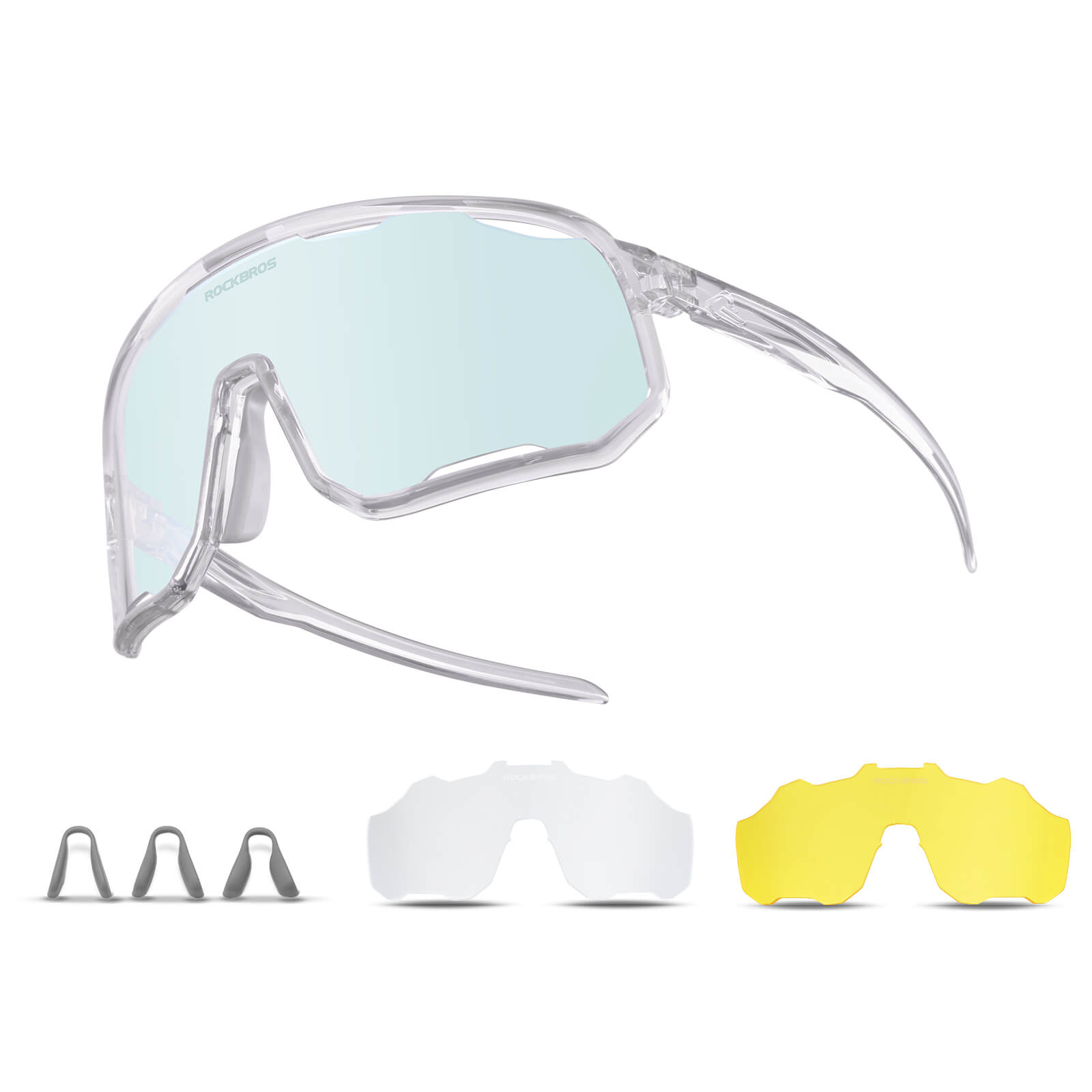 Selbsttönende Unisex Fahrradbrille mit Wechsel-Nasenpads