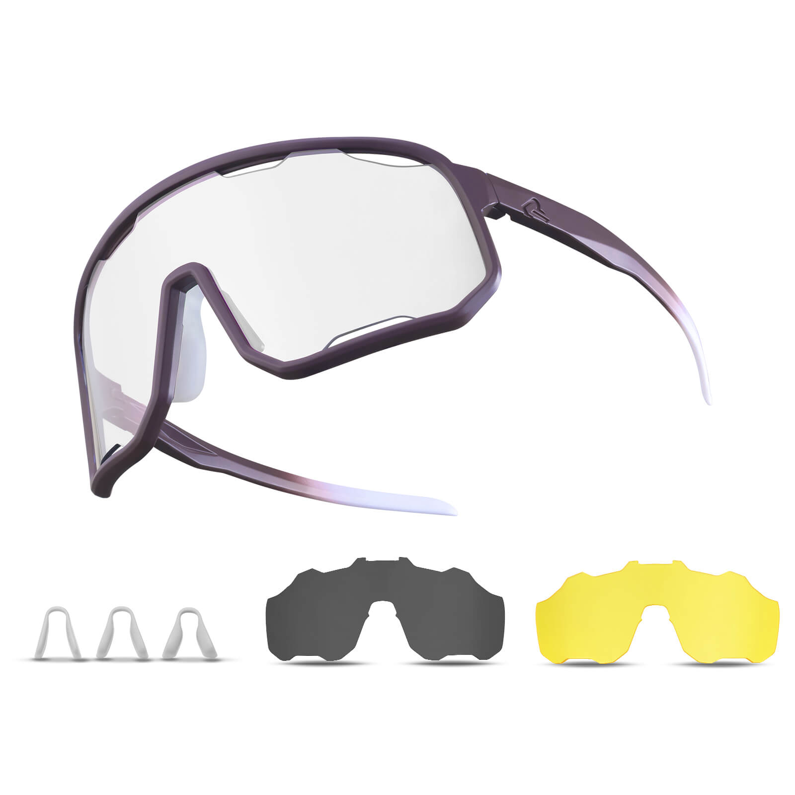 Selbsttönende Unisex Fahrradbrille mit Wechsel-Nasenpads