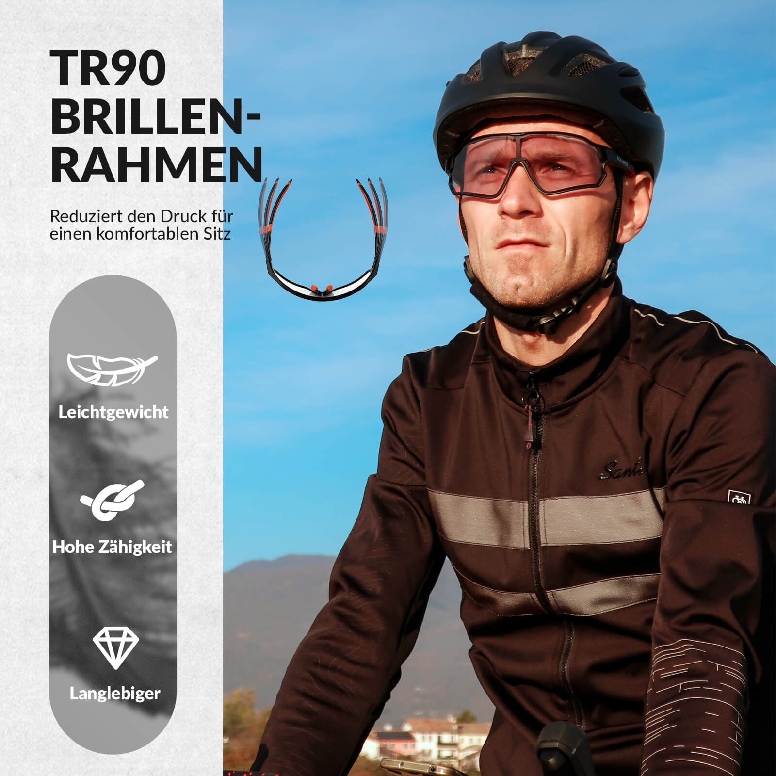 Federleichte Polarisierte Fahrradbrille (UV400)