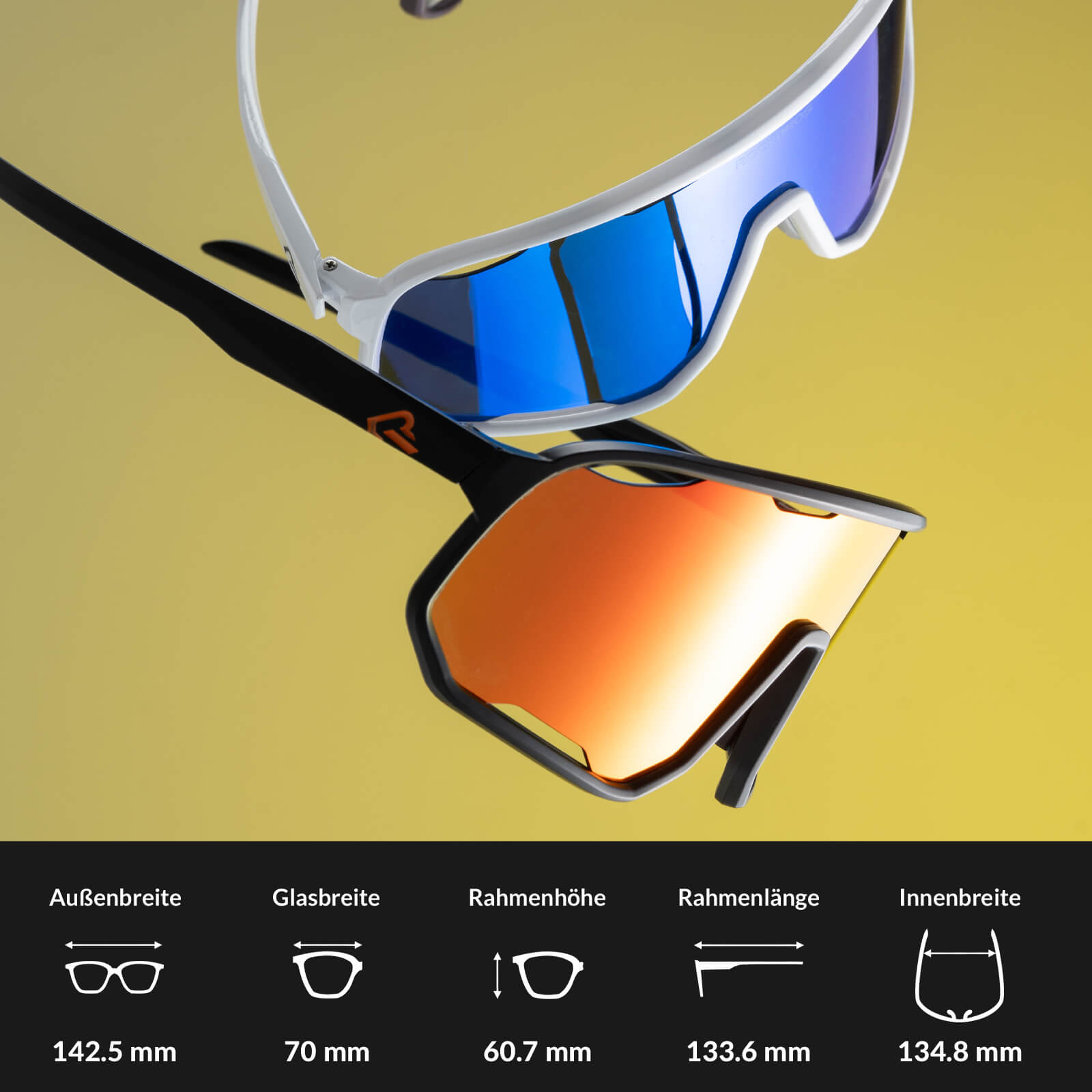 Polarisierte Unisex Fahrradbrille mit Wechsel-Nasenpads