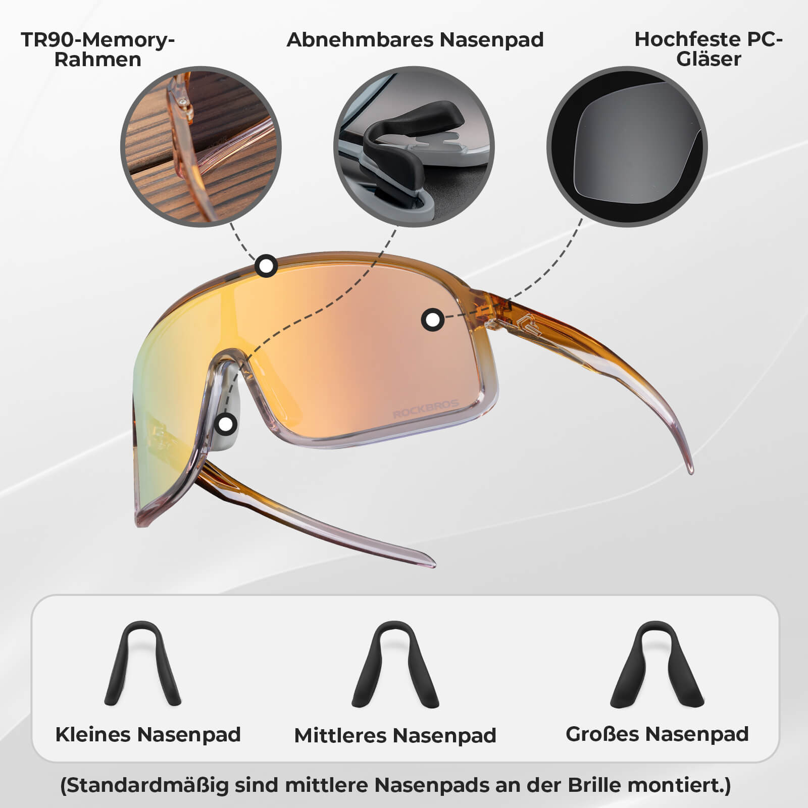 Polarisierte Fahrradbrille der Shadow Serie (UV400)