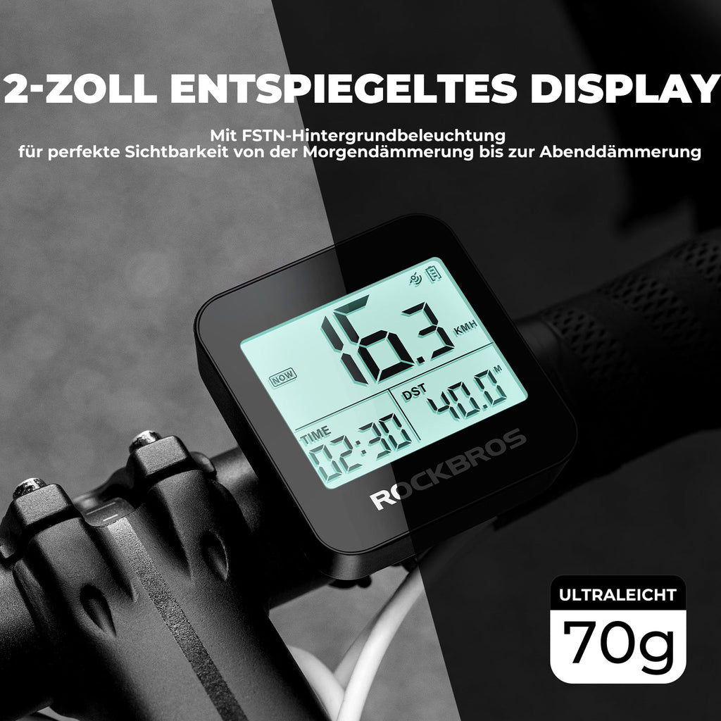 ROCKBROS Fahrradcomputer Kabellos GPS G1