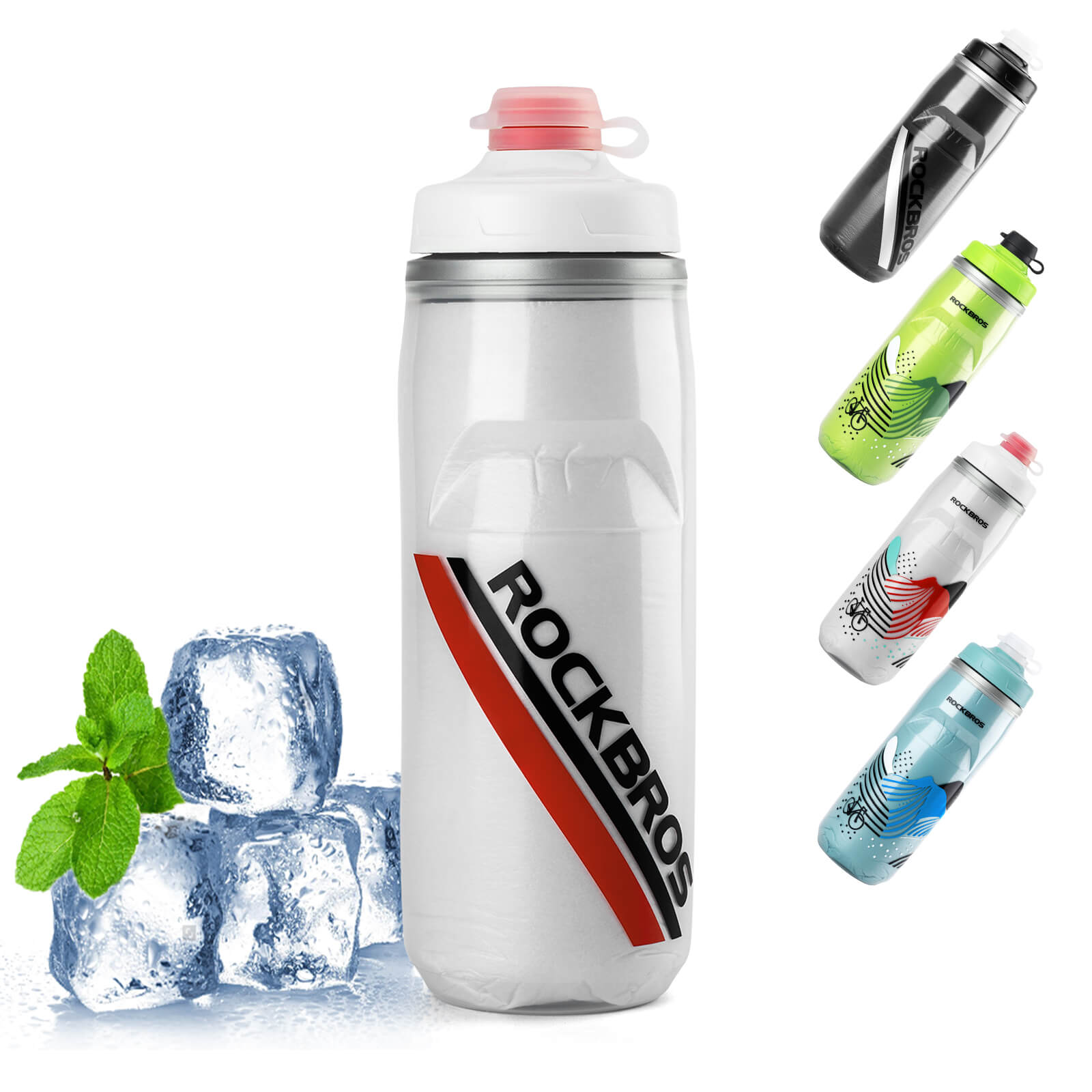 ROCKBROS Fahrradflasche 620 ml Sportflasche mit 5 Stunden Kühlhaltefunktion