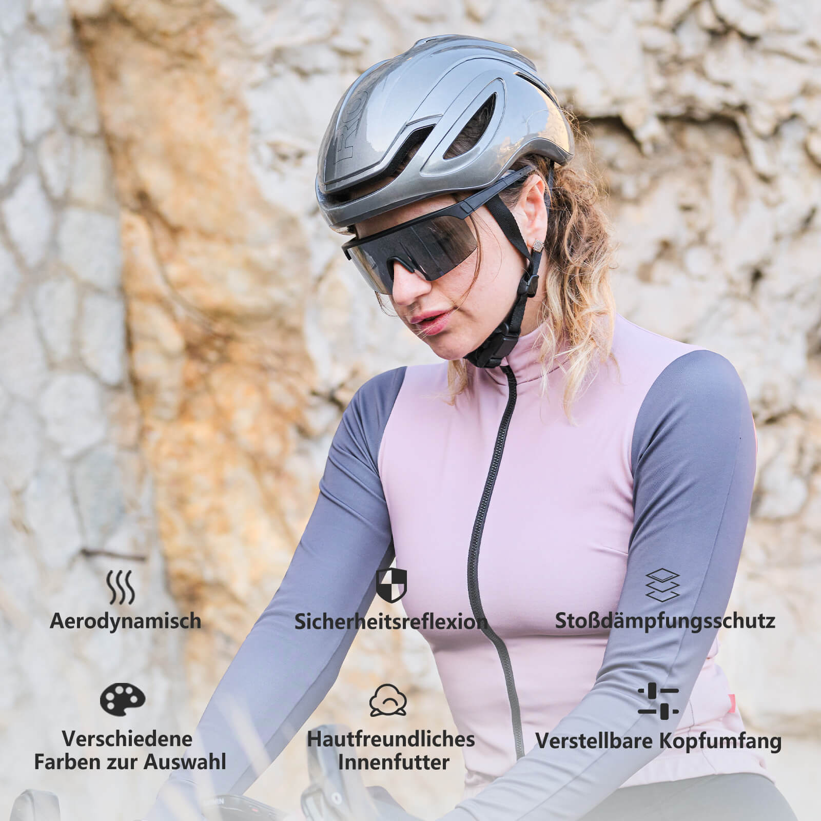 ROCKBROS Fahrradhelm Integrierter Rennradhelm Magnetische Schnalle EPS+PC