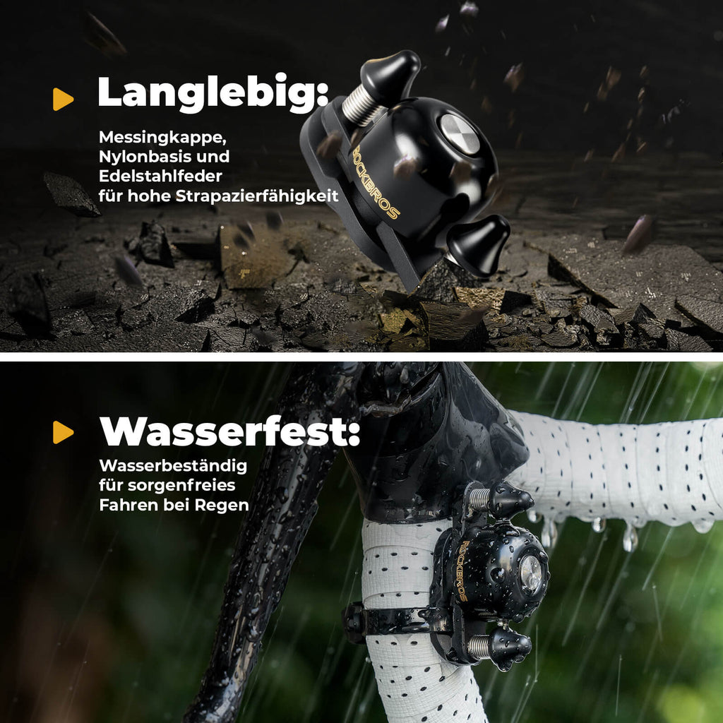 Rennrad MTB Fahrradklingel mit Doppel-Klopfer 180° drehbar
