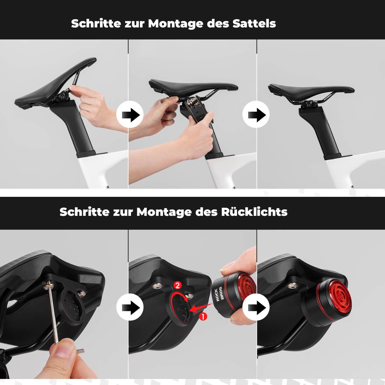 Fahrradsattel Wasserdicht bereit für Rücklichtmontage Herren/Damen