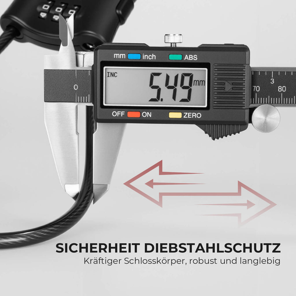 Fahrradschloss mit 5,5 mm Stahlkabel Doppelring