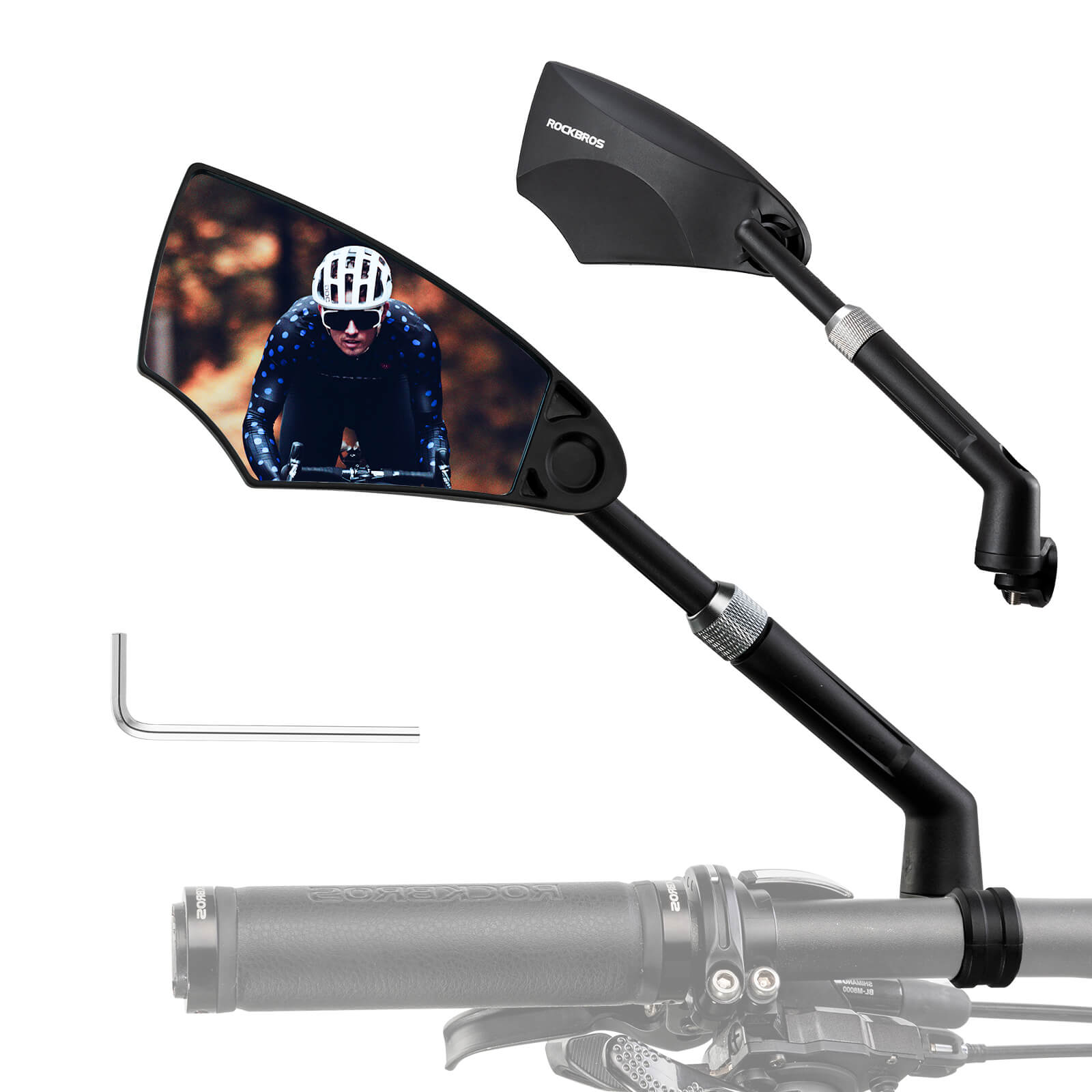 Fahrradspiegel Rückspiegel 360°Drehbar Klappbar für Lenker 20–23mm