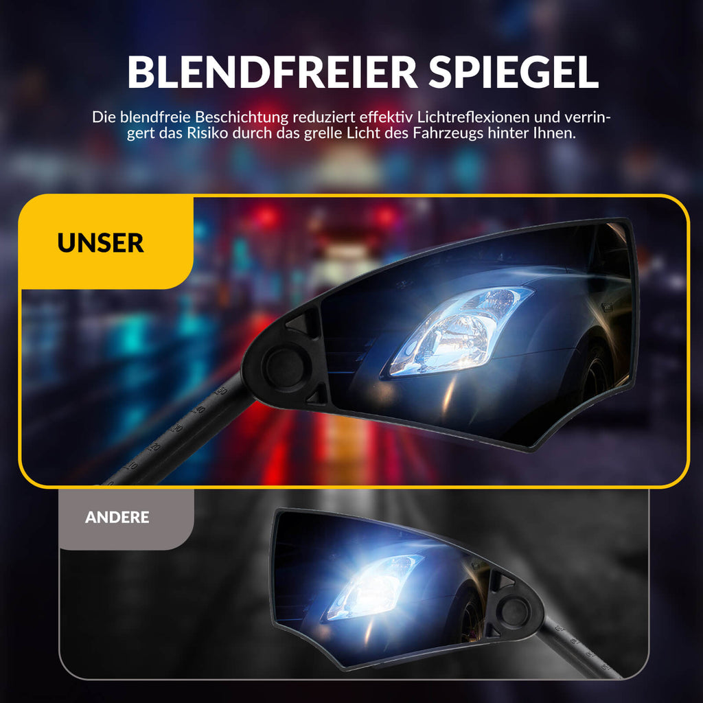 Fahrradspiegel Rückspiegel 360°Drehbar Klappbar für Lenker 20–23mm