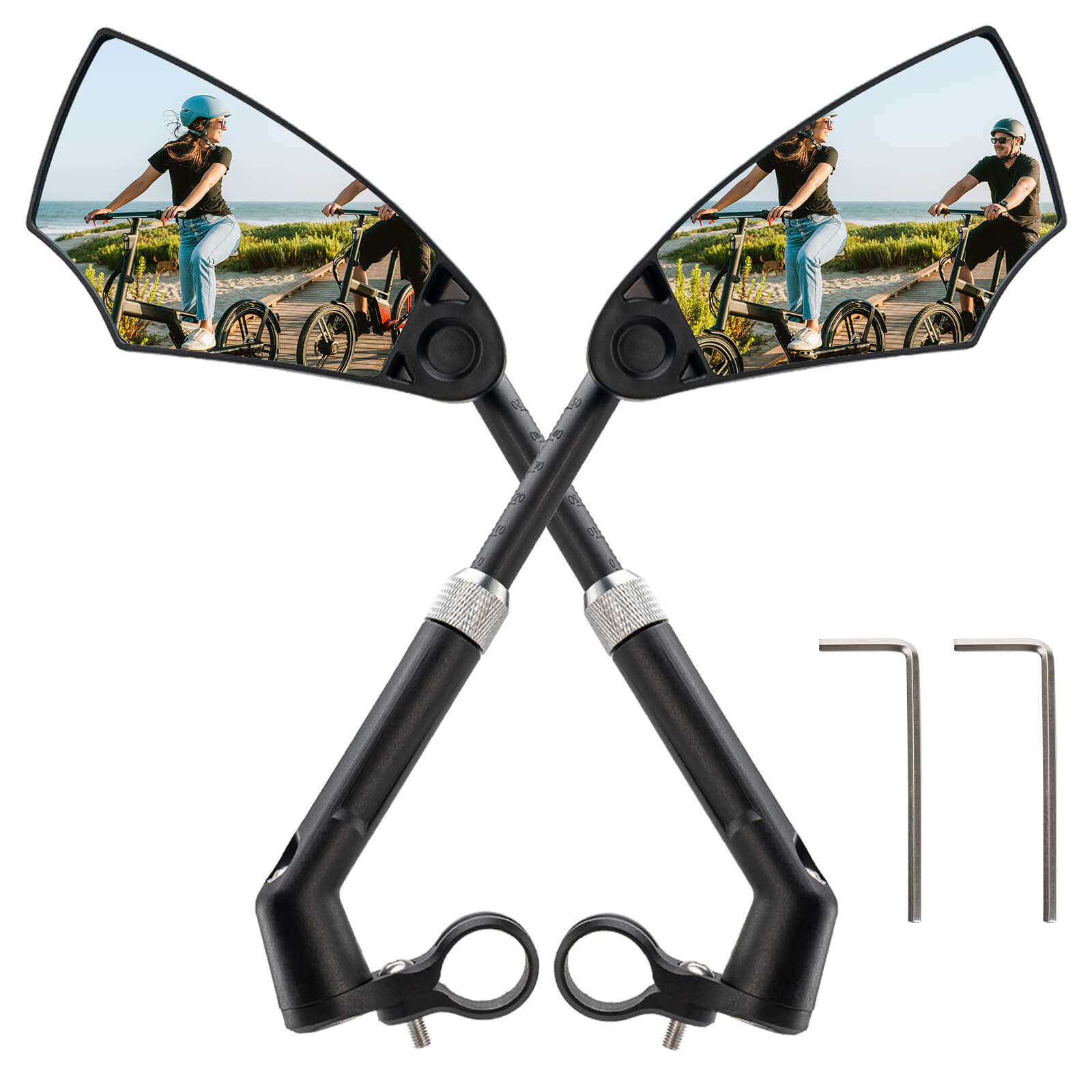 Fahrradspiegel Rückspiegel 360°Drehbar Klappbar für Lenker 20–23mm