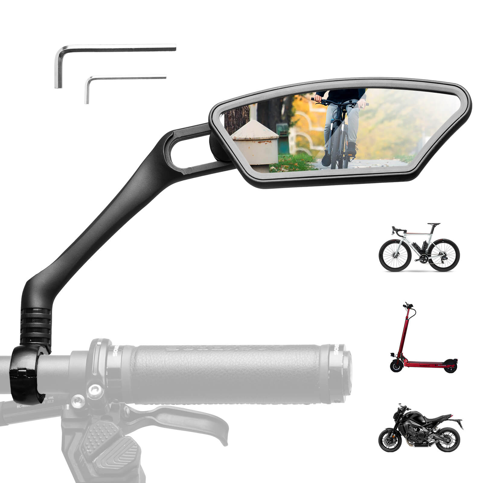Fahrradspiegel Rückspiegel 360 ° Verstellbarer für Lenker 21-26mm