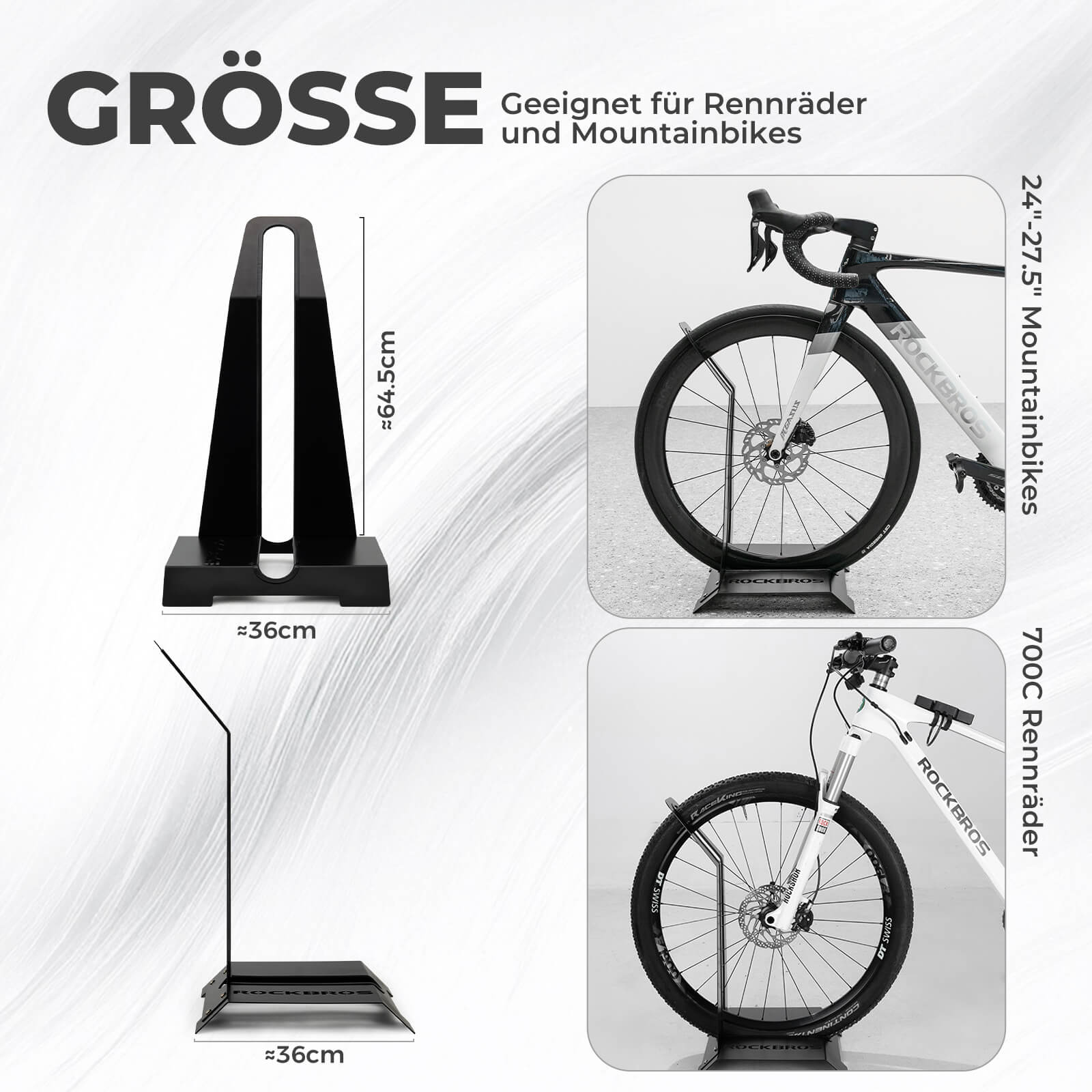 Fahrradständer für 24–27,5 Zoll MTBs und 700C Rennräder