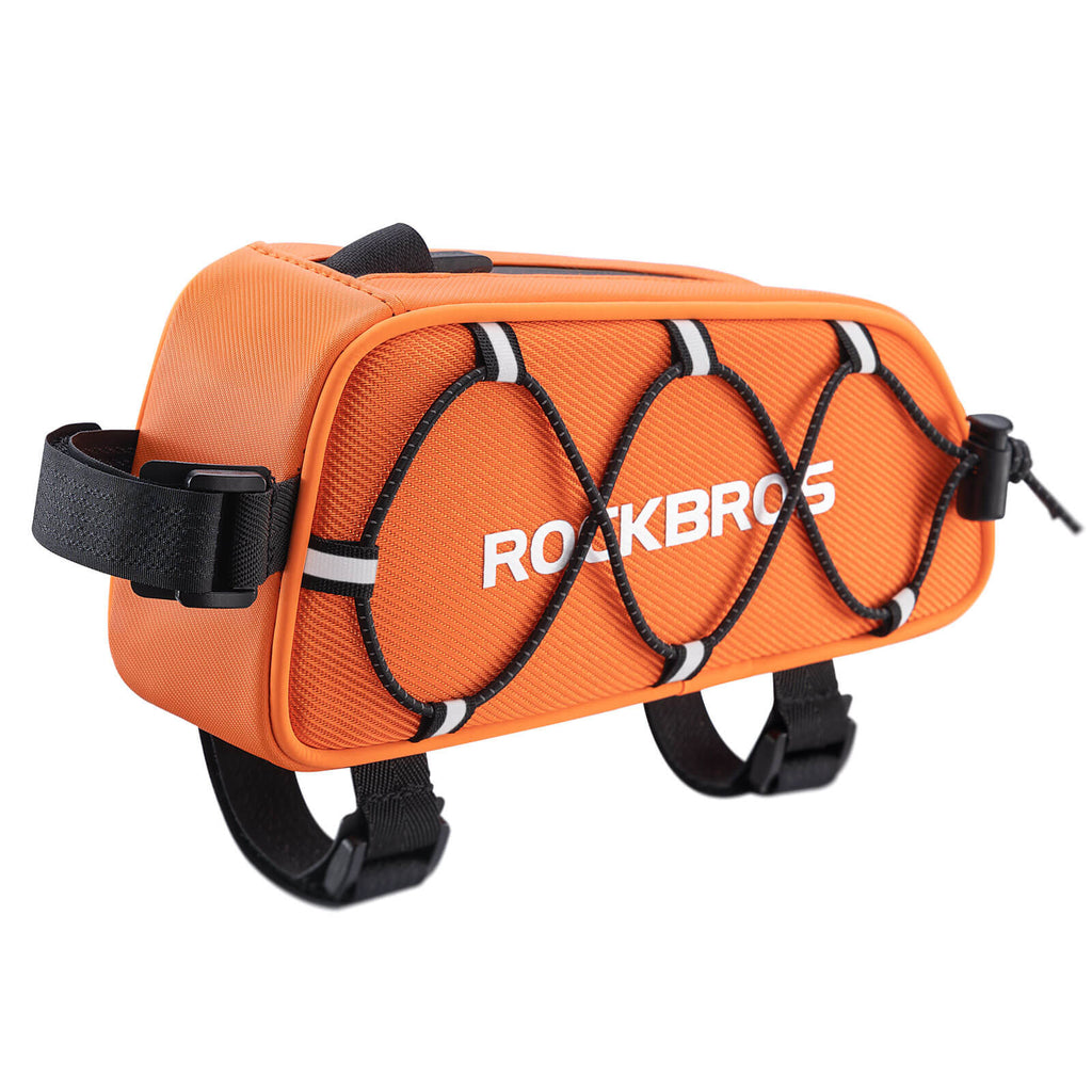 Oberrohrtasche 1 L Vollständig Reflektierend Weiß/Orange