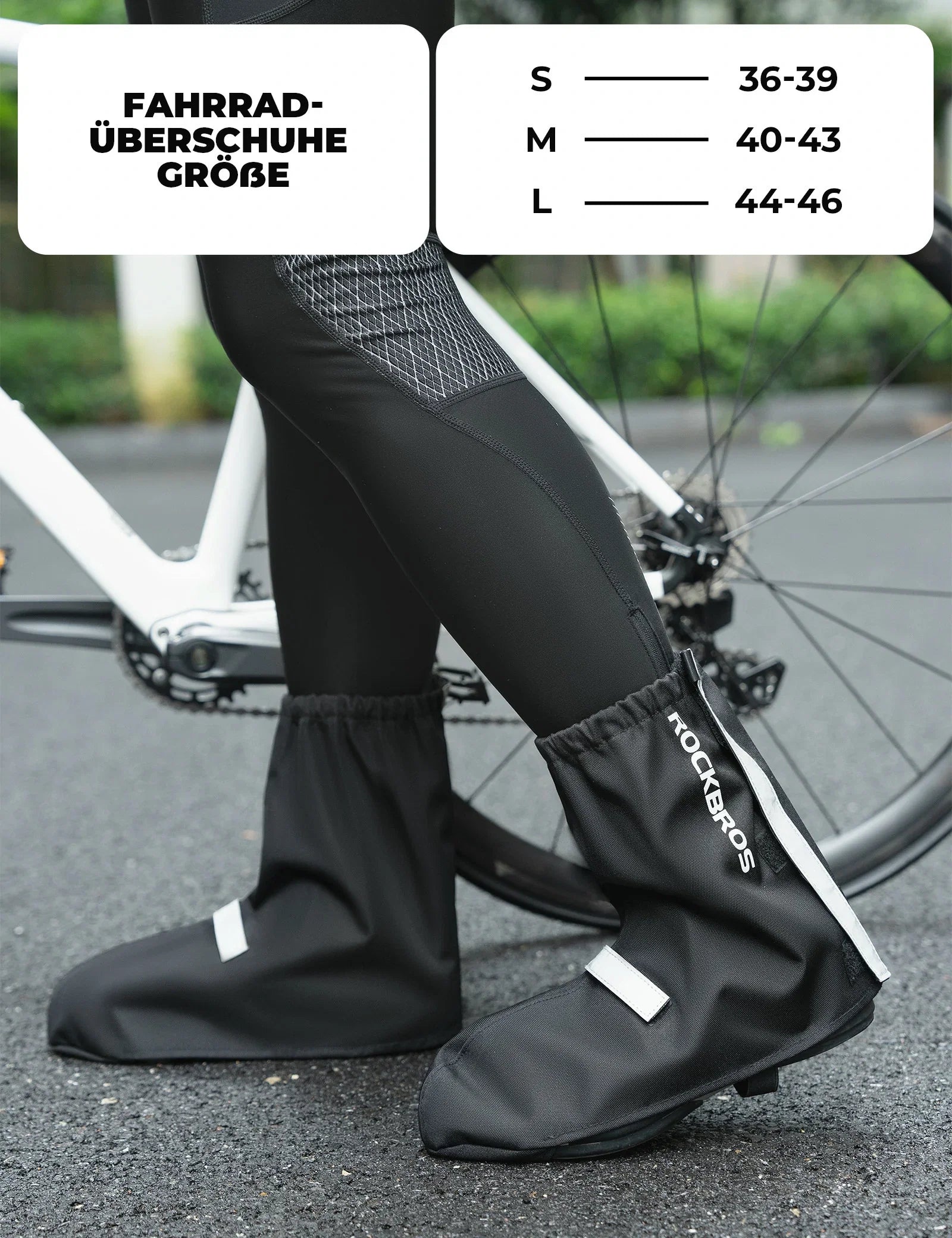 Fahrradüberschuhe Reflektierend Wasserdicht mit Klettverschluss
