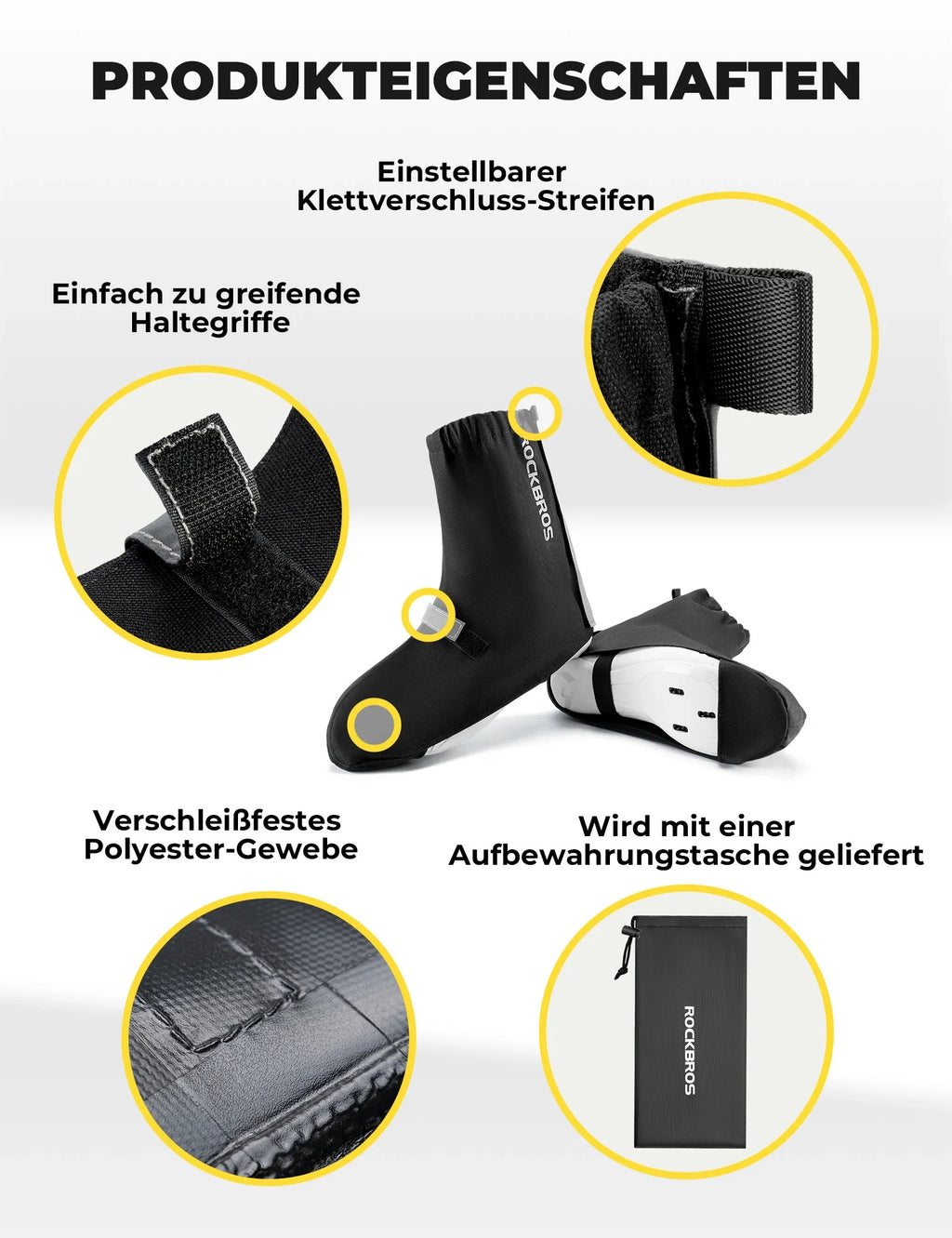 Fahrradüberschuhe Reflektierend Wasserdicht mit Klettverschluss
