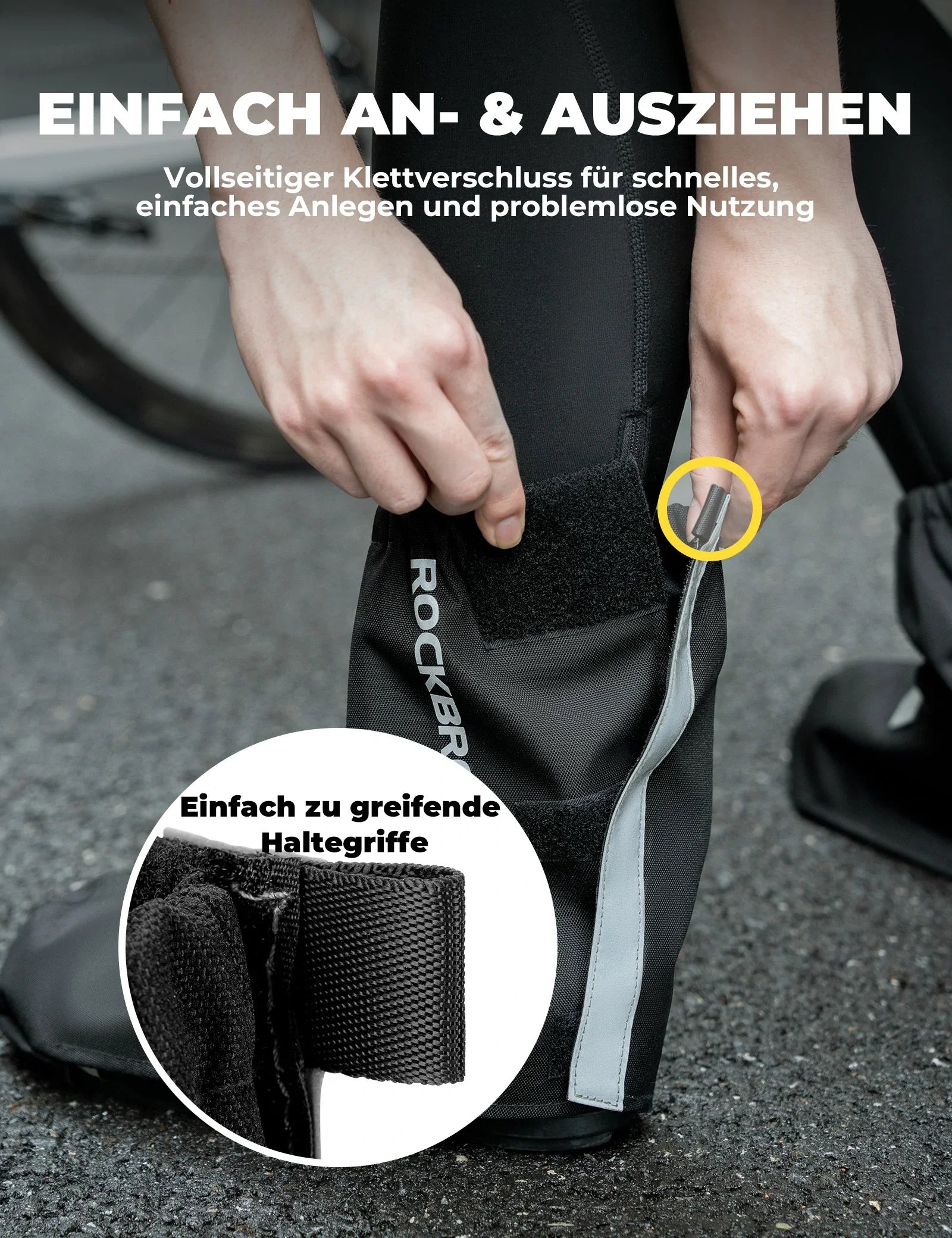 Fahrradüberschuhe Reflektierend Wasserdicht mit Klettverschluss