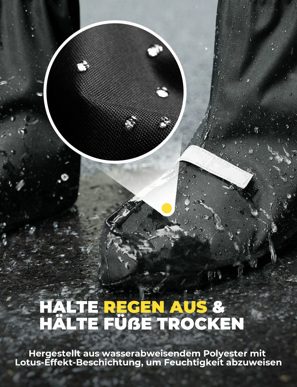 Fahrradüberschuhe Reflektierend Wasserdicht mit Klettverschluss