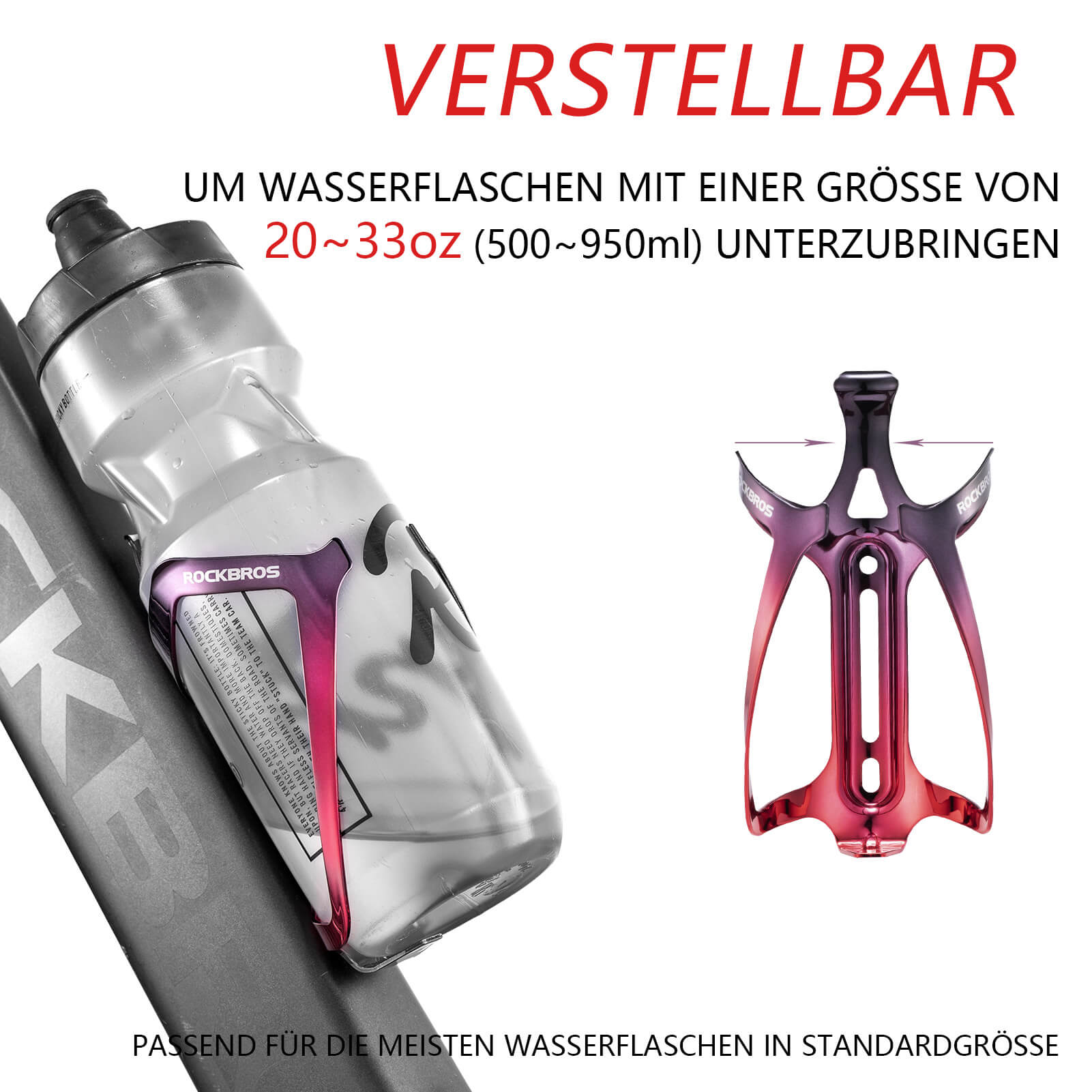 ROCKBROS Flaschenhalter Fahrrad Getränkehalter Leichtgewicht 30g