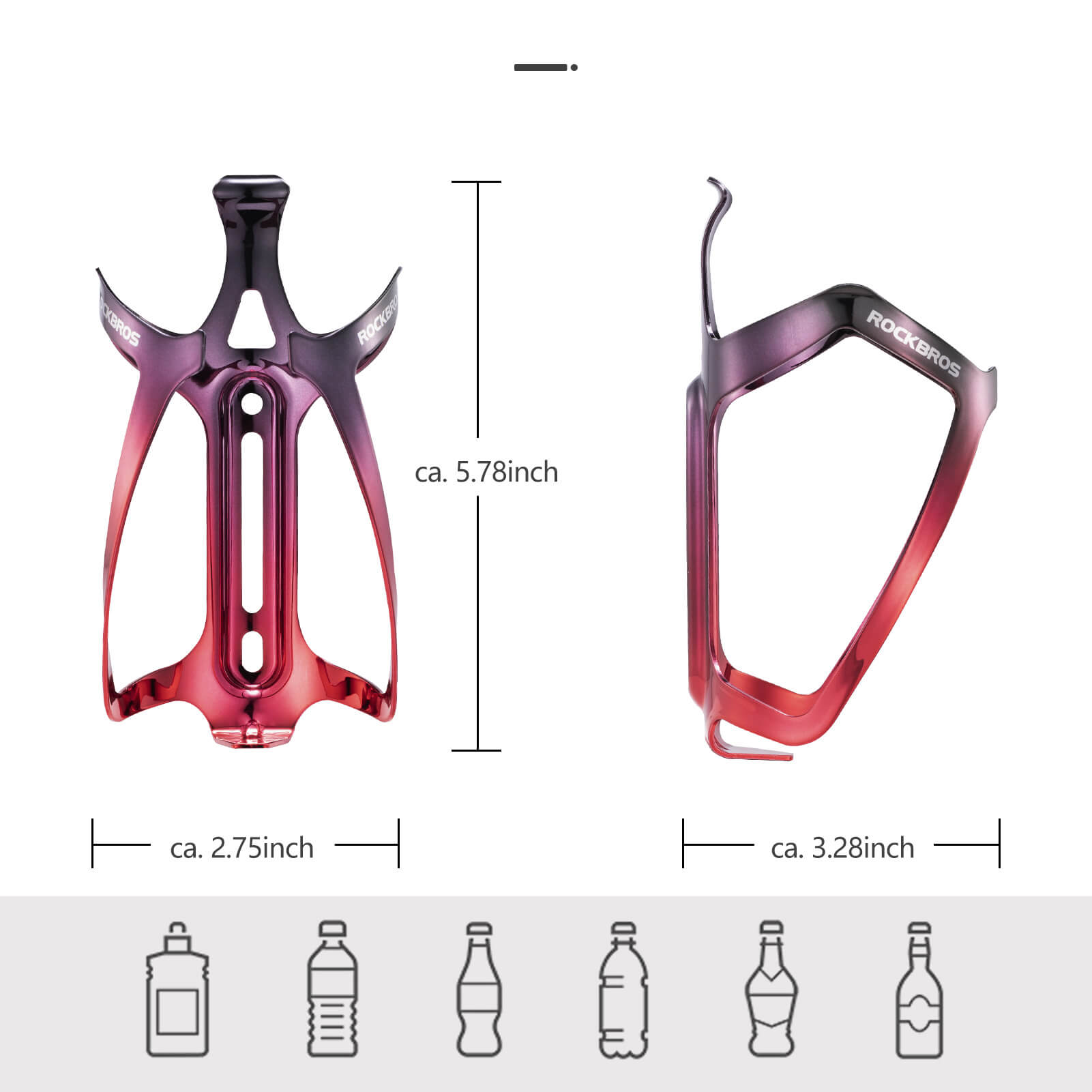 ROCKBROS Flaschenhalter Fahrrad Getränkehalter Leichtgewicht 30g