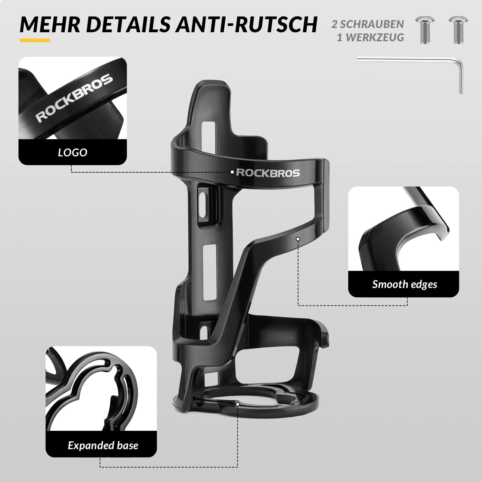 ROCKBROS Flaschenhalter Fahrradzubehör Fahrrad Leicht Getränkehalter Stabil