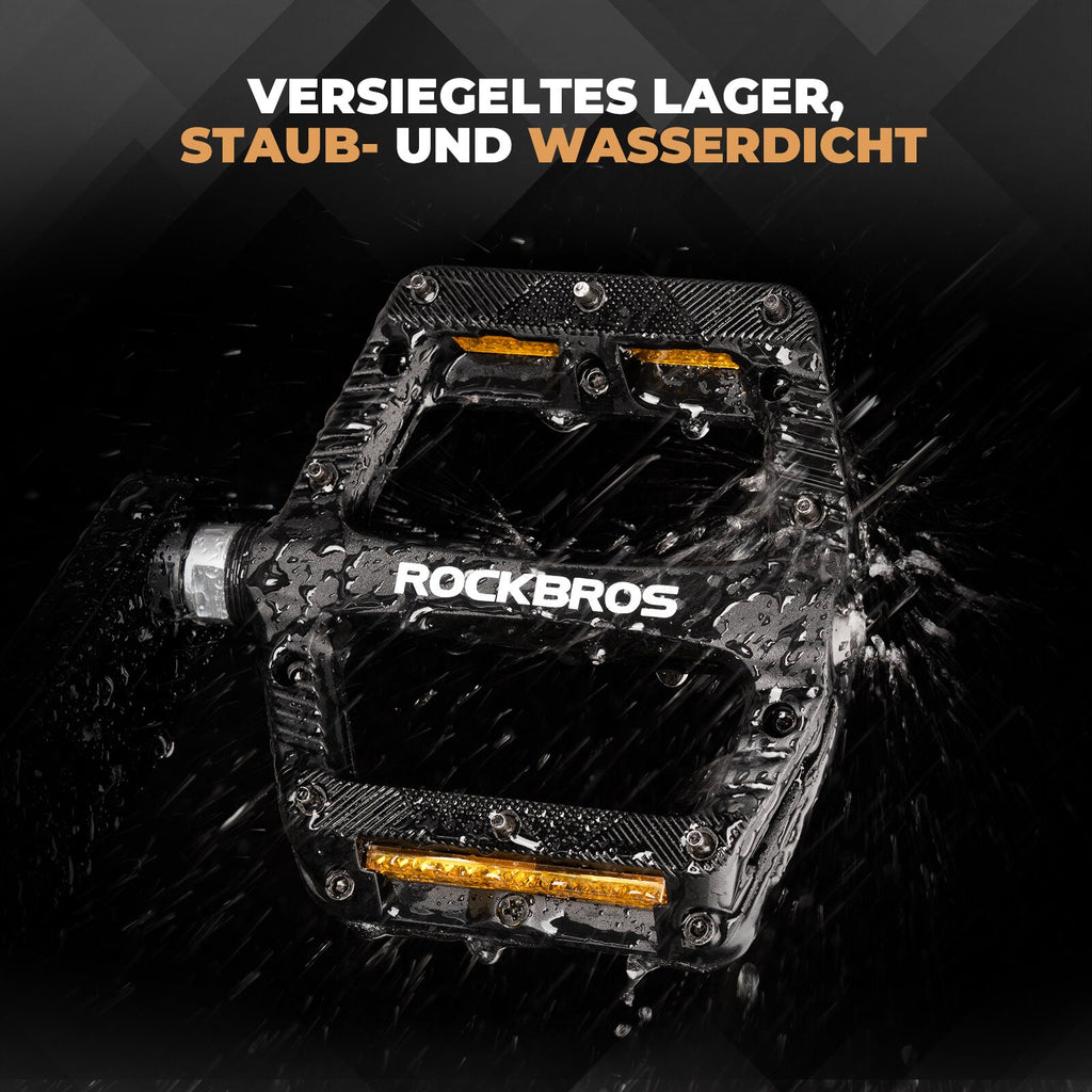 Flat Fahrradpedale Rutschfest mit Reflektorstreifen