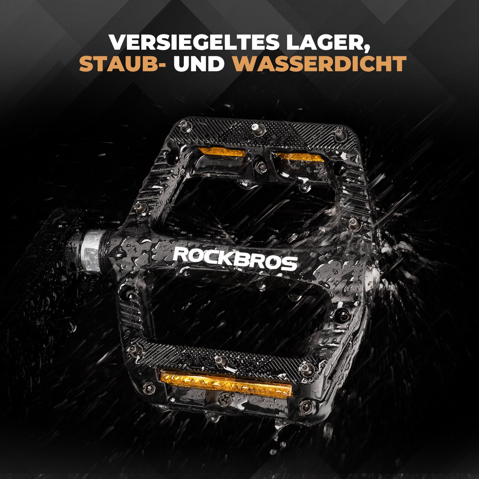 Flat Fahrradpedale Rutschfest mit Reflektorstreifen