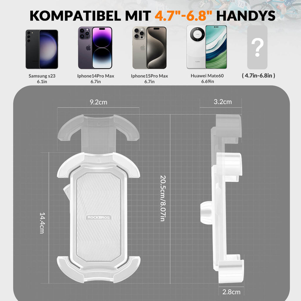Handyhalterung Fahrrad Handyhalter Motorrad 360° Drehbar für 4,7-7,0 Zoll