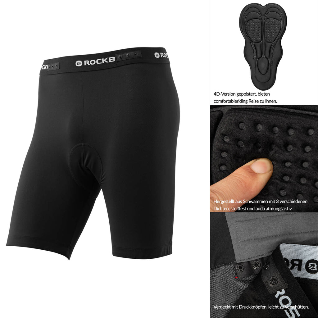 Kurze Atmungsaktive Radhose für Herren (Anti-Stoß)