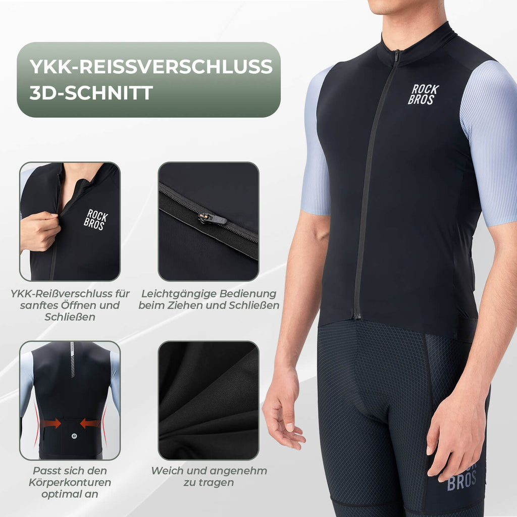 Herren Kurzarm Fahrradtrikot Schnelltrocken Atmungsaktiv Sommer