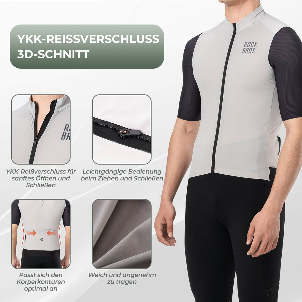 Herren Kurzarm Fahrradtrikot Schnelltrocken Atmungsaktiv Sommer