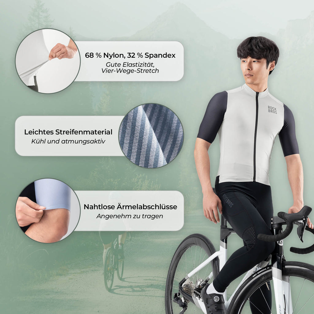 Herren Kurzarm Fahrradtrikot Schnelltrocken Atmungsaktiv Sommer