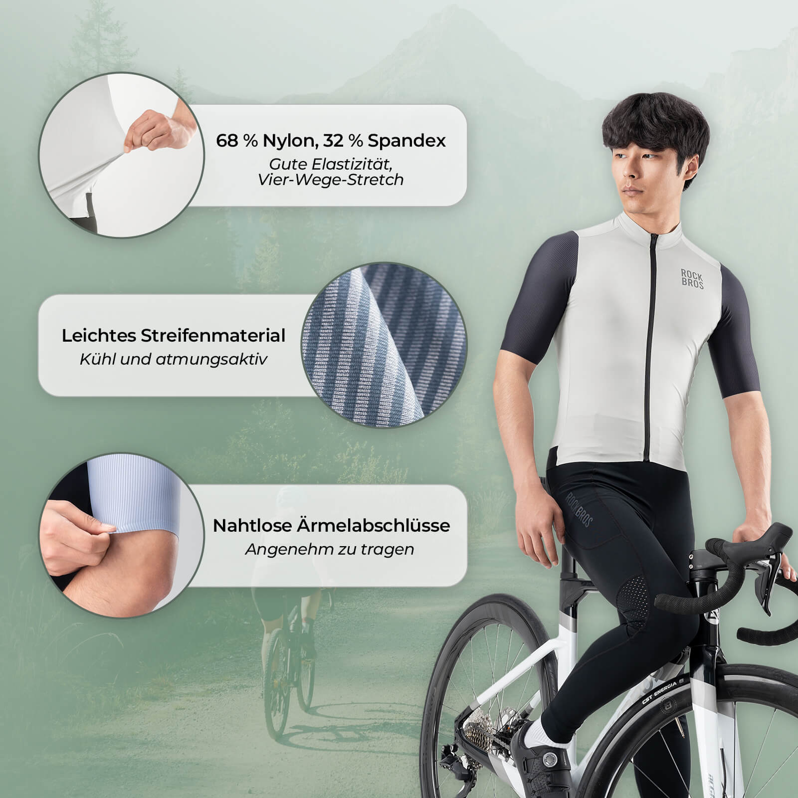 Herren Kurzarm Fahrradtrikot Schnelltrocken Atmungsaktiv Sommer
