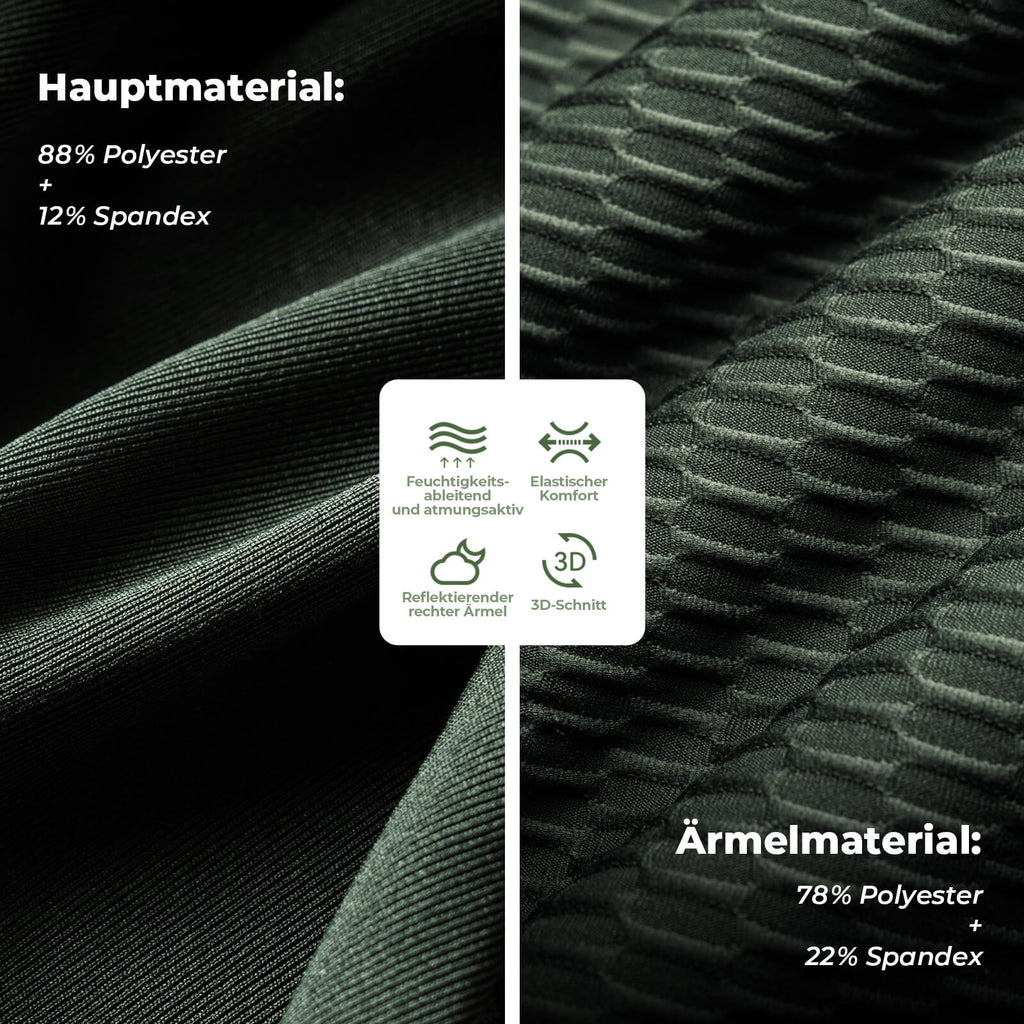 ROAD TO SKY Herren Kurzarm Radtrikot Jersey für MTB & Rennrad Grün