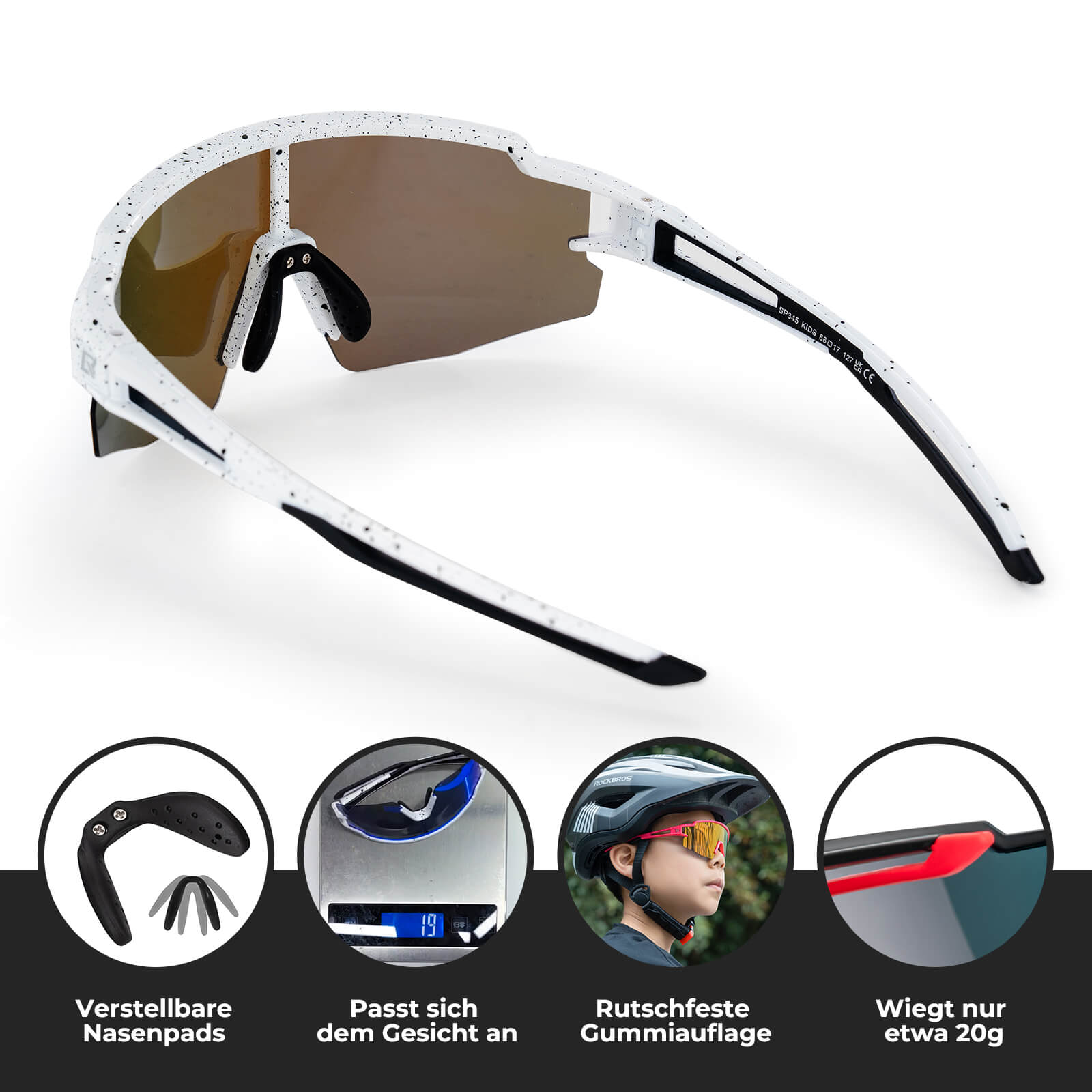 Polarisierte Sport- und Fahrradbrille für Kinder