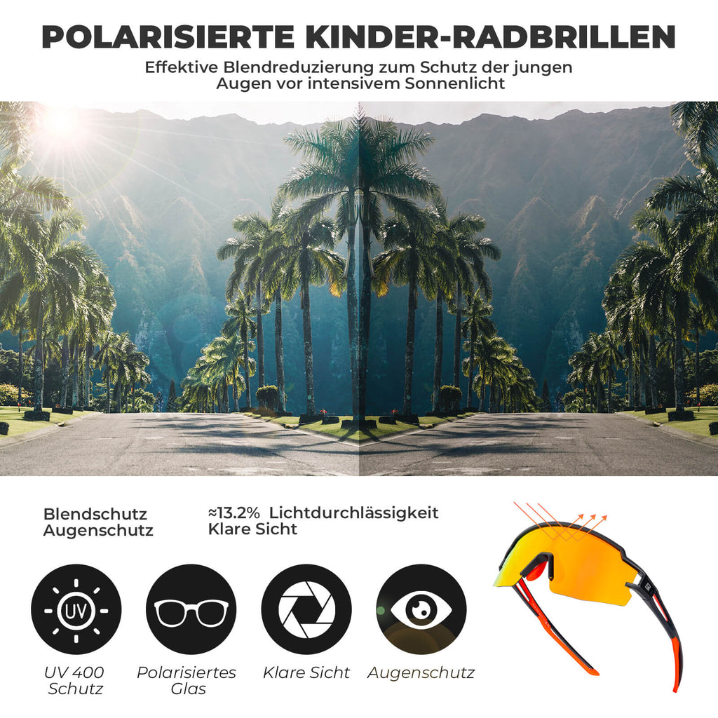 Polarisierte Sport- und Fahrradbrille für Kinder