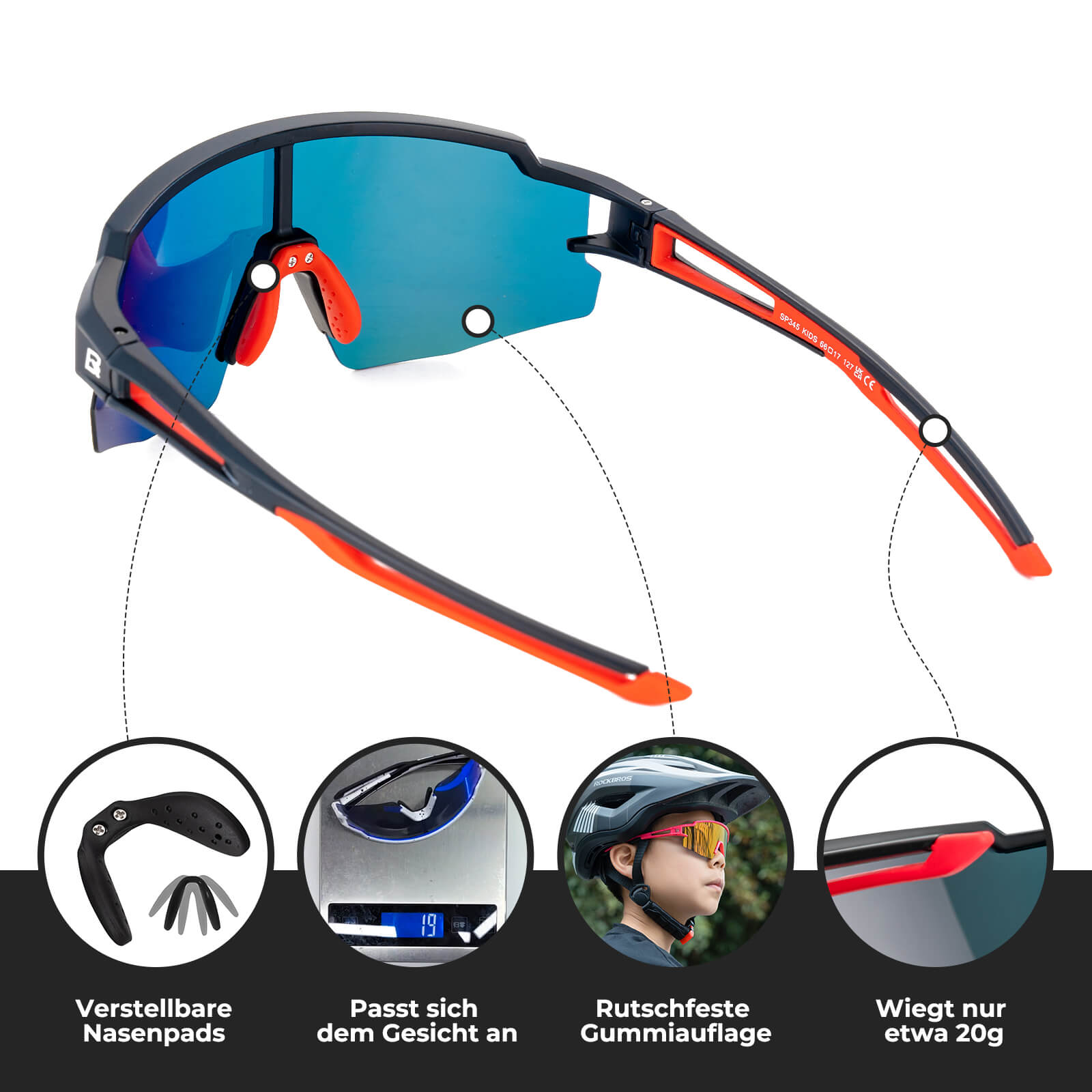Polarisierte Sport- und Fahrradbrille für Kinder