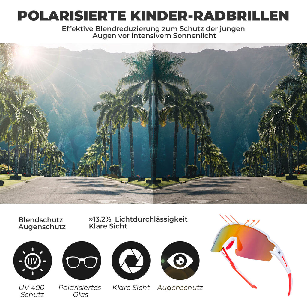 Polarisierte Sport- und Fahrradbrille für Kinder